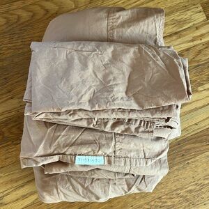 Coyuchi Organic Crinkle Percale king size sheet set
